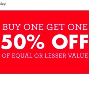 Holiday Sale!  Buy 1 Get 1 Half Off!